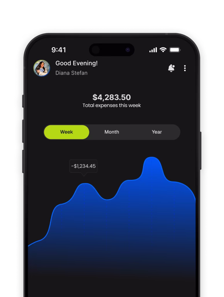 wise wallet, the weekly expenses screen