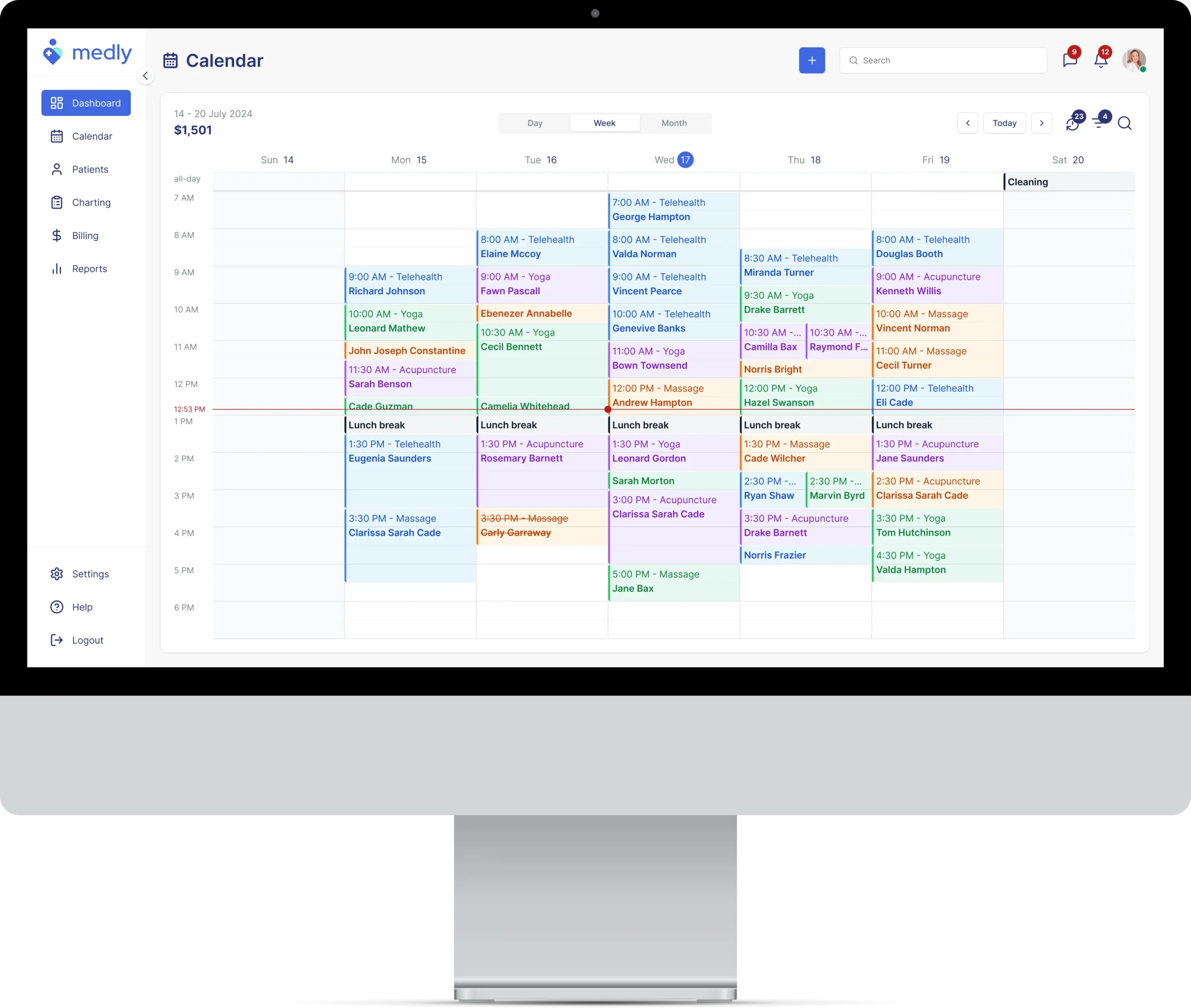 Medly - Desktop - Calendar